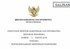 PERATURAN MENTERI KOMUNIKASI DAN INFORMATIKA REPUBLIK INDONESIA NOMOR 11 TAHUN 2018 TENTANG PENYELENGGARAAN SERTIFIKASI ELEKTRONIK