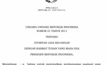 UU. No. 21 Tahun 2011 Tentang OJK