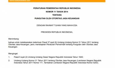 Peraturan Pemerintah NO. 11 Tahun 2014 Tentang Pungutan Oleh OJK