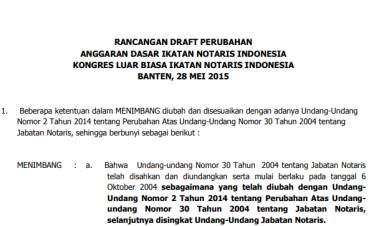 Rancangan Perubahan AD KLB Banten 2015