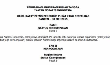 Perubahan ART INI KLB2015