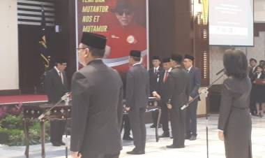 Upacara Pelantikan & Pengambilan Sumpah Jabatan Pimpinan Tinggi Madya & Jabatan Fungsional Ahli Utama di Lingkungan Kemenkumham RI