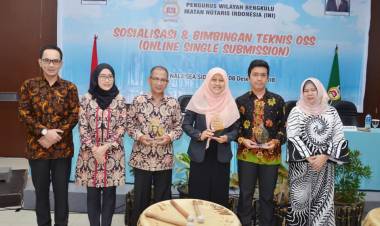 Sosialisasi dan Bimbingan Teknis OSS (Online Single Submission) Pengwil Bengkulu Ikatan Notaris Indonesia