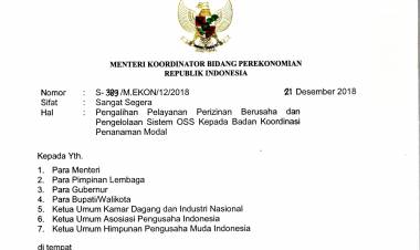 Surat Menteri Koordinator Perekonomian Republik Indonesia 
