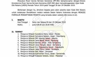 PENGUMUMAN UJIAN KODE ETIK OKTOBER 2019