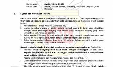 PENGUMUMAN PELAKSANAAN UJIAN KODE ETIK TAHUN 2021