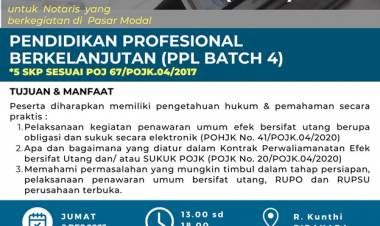 Pendidikan Profesional Berkelanjutan (PPL) Pasar Modal Batch 4
